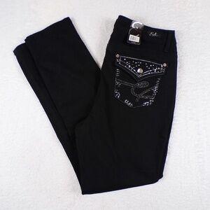 Earl Jean Black Skinny Women's Size 12 Jeans Rhinestone/crystal-studded pockets